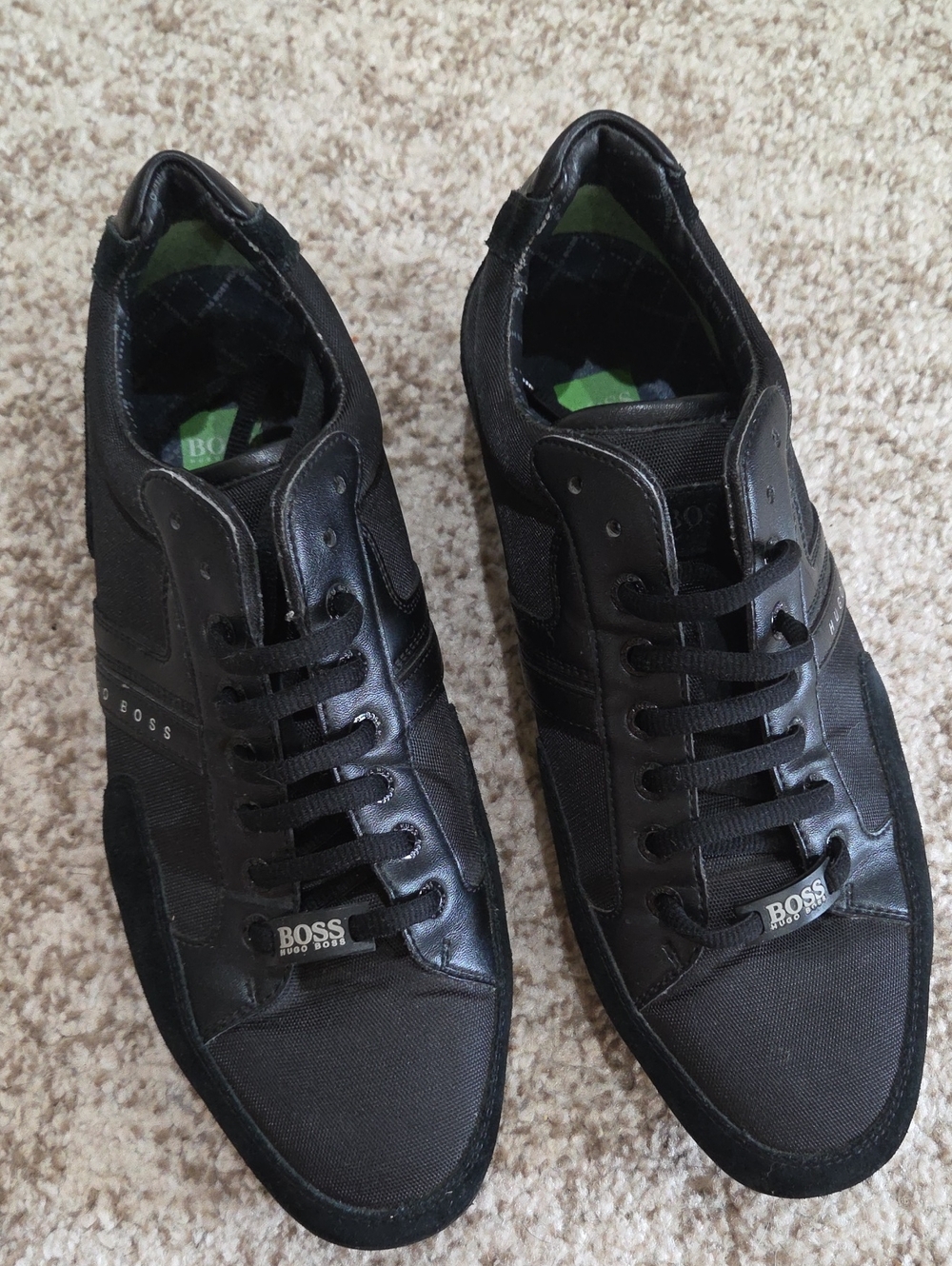 Hugo Boss Black Low-Top Mixed-Material Sneakers US10